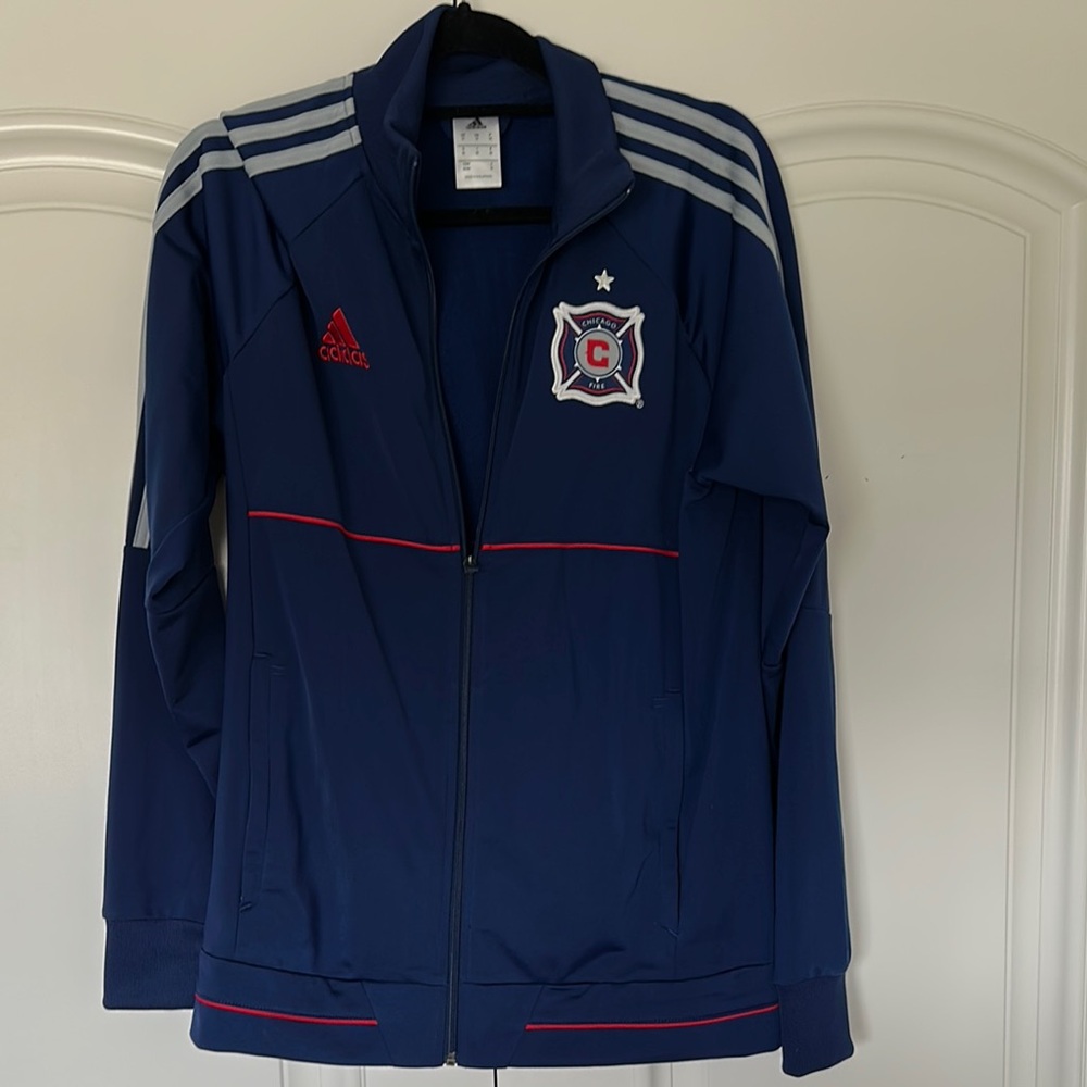 Adidas Blue Jacket with Red Accents